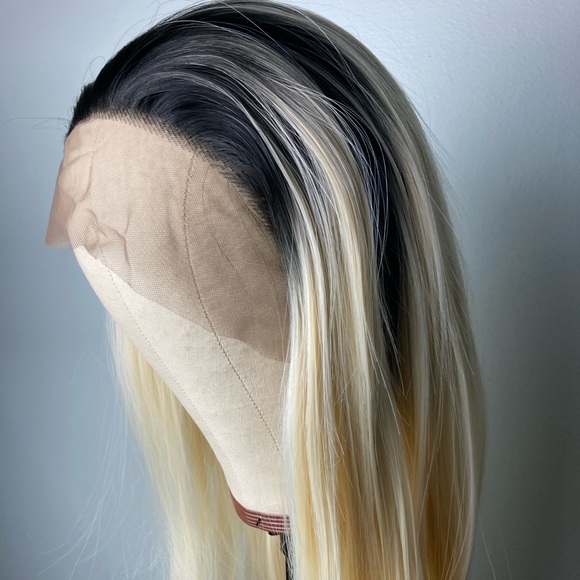 Black Roots Blonde Lace Wig